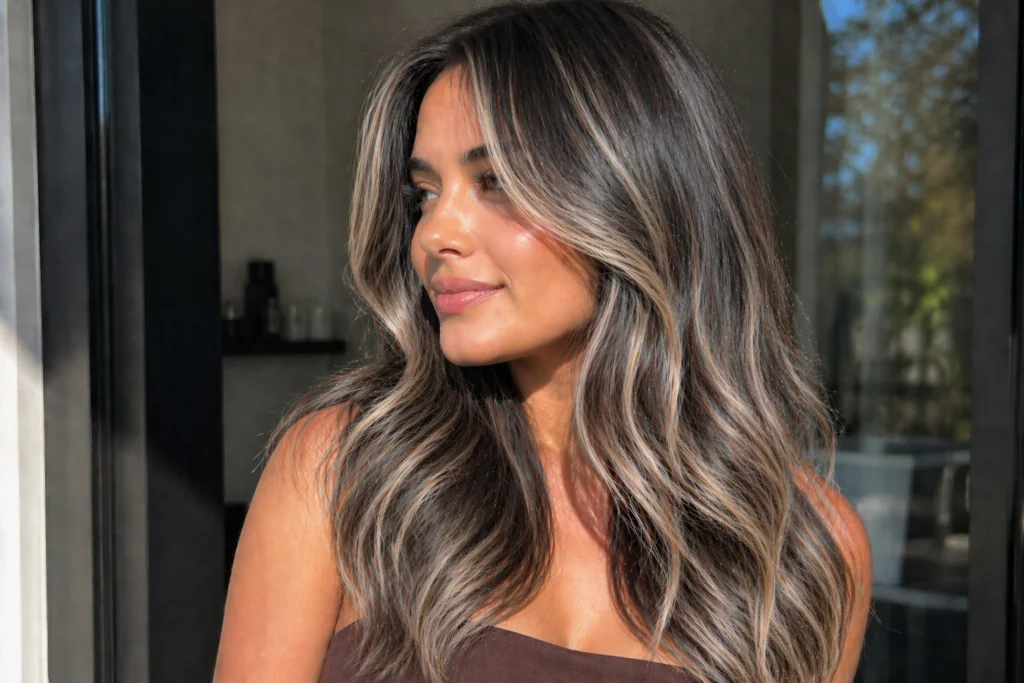 Copper balayage ανταύγειες καστανά μαλλιά 2026