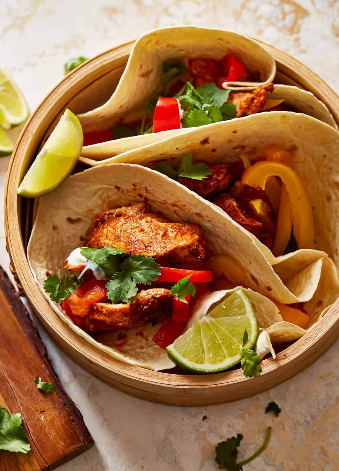 Chicken fajitas στο ταψί για δύο