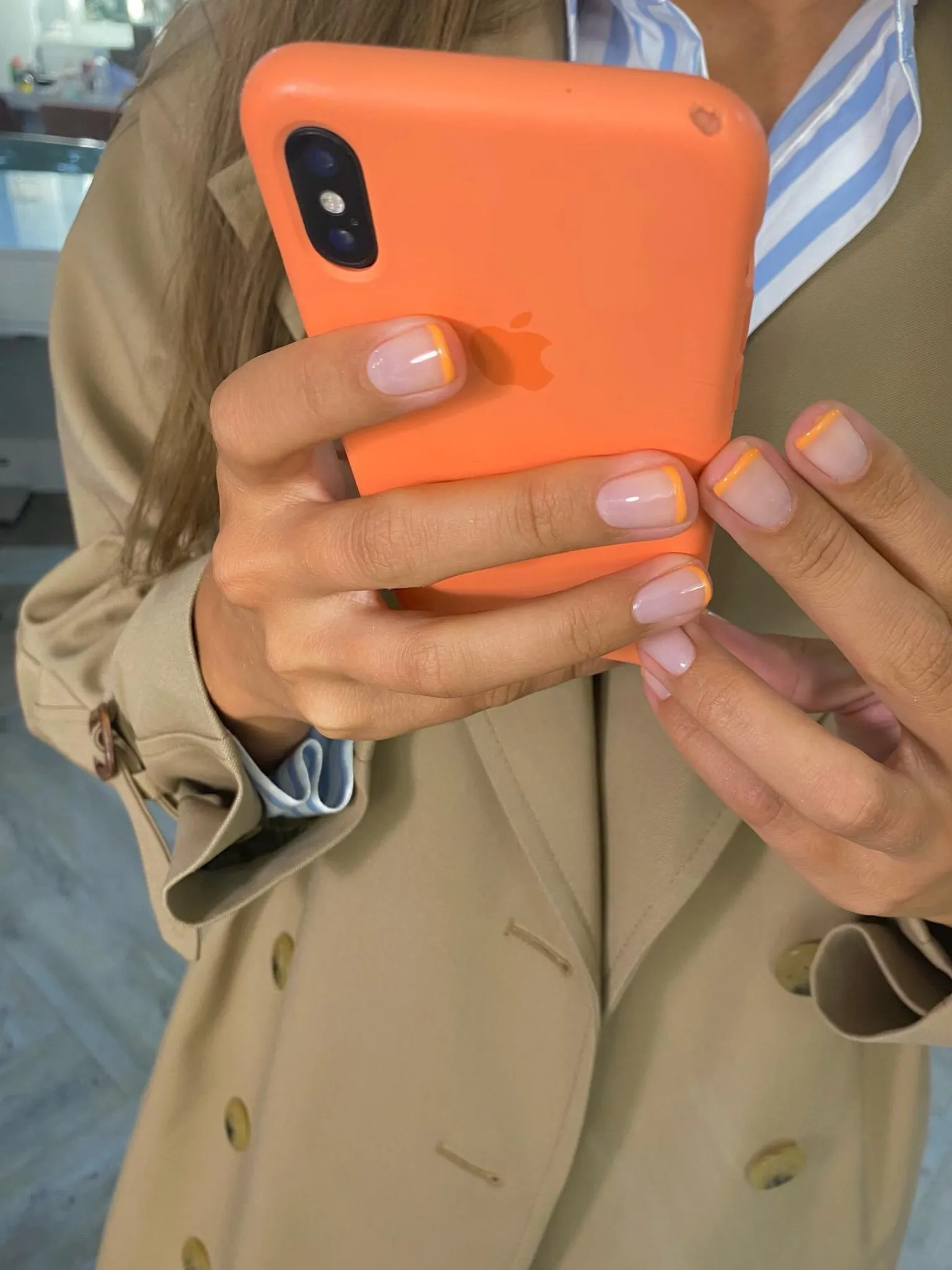 Orange french tips νύχια 2026