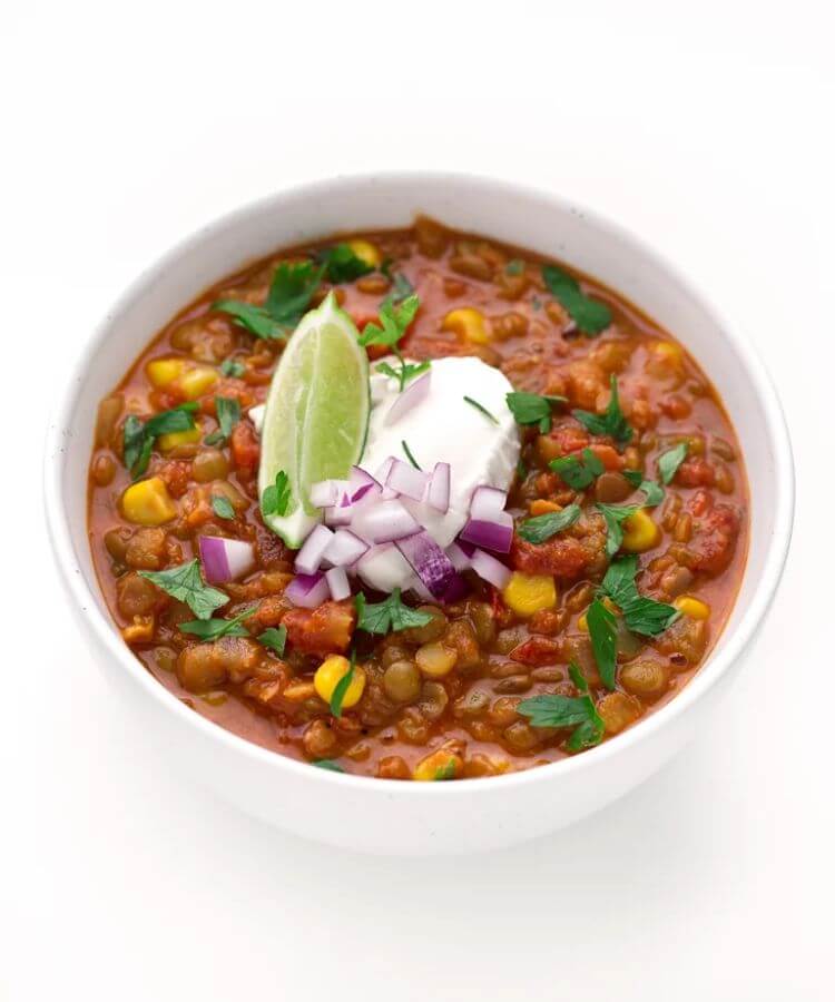 Chili με φακές για δύο